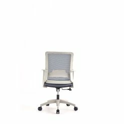 Budget ⭐ FM Furniture Adelaide 42" Adjustable Modern Plastic Office Chair In Gray/White 🌟 -Deals Writing Desks Store 2489001 4 L