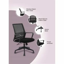 Best reviews of ❤️ FM Furniture Albury 39.8" Adjustable Modern Plastic Office Chair In Black ⭐ -Deals Writing Desks Store 2489002 5 L