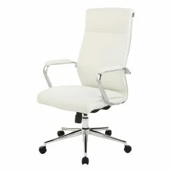 Buy 🔔 Office Star High Back Manager's Chair With Dillon Snow White Fabric And Chrome Base 😀 -Deals Writing Desks Store 2494023 1 L