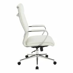 Buy 🔔 Office Star High Back Manager's Chair With Dillon Snow White Fabric And Chrome Base 😀 -Deals Writing Desks Store 2494023 3 L