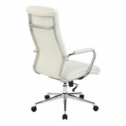 Buy 🔔 Office Star High Back Manager's Chair With Dillon Snow White Fabric And Chrome Base 😀 -Deals Writing Desks Store 2494023 5 L