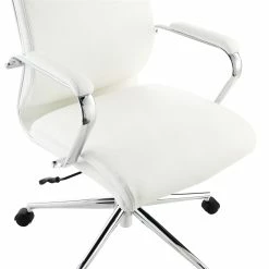 Buy 🔔 Office Star High Back Manager's Chair With Dillon Snow White Fabric And Chrome Base 😀 -Deals Writing Desks Store 2494023 6 L