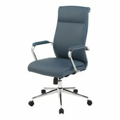 Coupon ⌛ Office Star High Back Manager's Chair With Dillon Blue Fabric And Chrome Base ⭐ -Deals Writing Desks Store 2494025 1 L