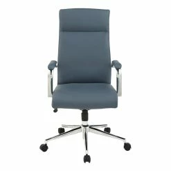 Coupon ⌛ Office Star High Back Manager's Chair With Dillon Blue Fabric And Chrome Base ⭐ -Deals Writing Desks Store 2494025 2 L