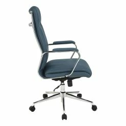 Coupon ⌛ Office Star High Back Manager's Chair With Dillon Blue Fabric And Chrome Base ⭐ -Deals Writing Desks Store 2494025 3 L