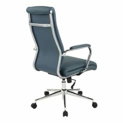 Coupon ⌛ Office Star High Back Manager's Chair With Dillon Blue Fabric And Chrome Base ⭐ -Deals Writing Desks Store 2494025 5 L
