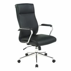 Best Pirce 😉 Office Star High Back Manager's Chair With Dillon Black Fabric And Chrome Base ✔️