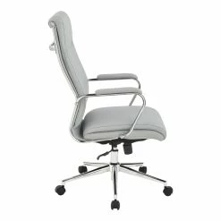Promo 🧨 Office Star High Back Manager's Chair With Dillon Steel Gray Fabric And Chrome Base 🛒 -Deals Writing Desks Store 2494027 3 L