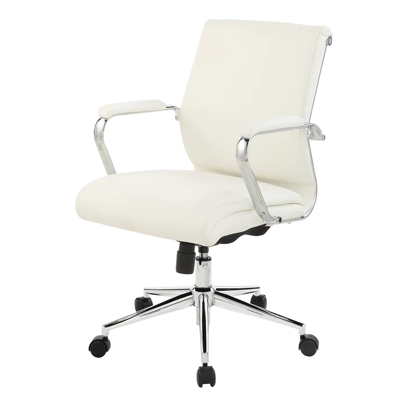 Brand new ๐คฉ Office Star Mid Back Manager's Chair With Dillon Snow White Fabric And Chrome Base ๐ 4 Brand new ๐คฉ Office Star Mid Back Manager's Chair With Dillon Snow White Fabric And Chrome Base ๐ - Image 2