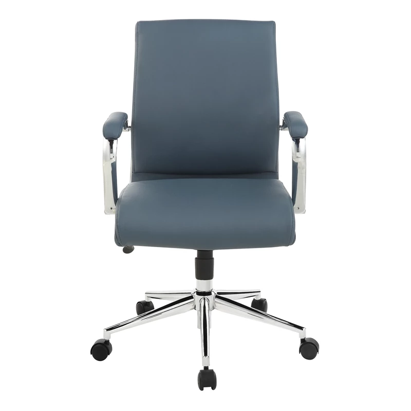 Best Sale ๐ Office Star Mid Back Manager's Chair With Dillon Blue Fabric And Chrome Base ๐ 5 Best Sale ๐ Office Star Mid Back Manager's Chair With Dillon Blue Fabric And Chrome Base ๐ - Image 3