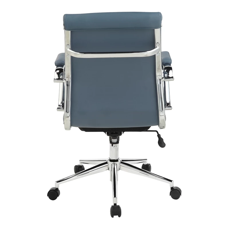 Best Sale ๐ Office Star Mid Back Manager's Chair With Dillon Blue Fabric And Chrome Base ๐ 7 Best Sale ๐ Office Star Mid Back Manager's Chair With Dillon Blue Fabric And Chrome Base ๐ - Image 5
