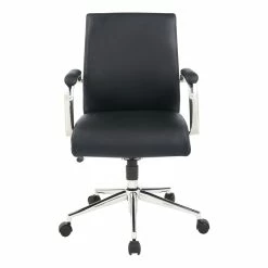 Wholesale 🧨 Office Star Mid Back Manager's Chair With Dillon Black Fabric And Chrome Base ⌛ -Deals Writing Desks Store 2494376 2 L
