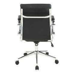 Wholesale 🧨 Office Star Mid Back Manager's Chair With Dillon Black Fabric And Chrome Base ⌛ -Deals Writing Desks Store 2494376 4 L