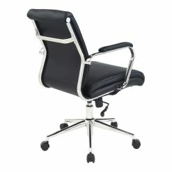 Wholesale 🧨 Office Star Mid Back Manager's Chair With Dillon Black Fabric And Chrome Base ⌛ -Deals Writing Desks Store 2494376 5 L