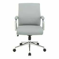 Coupon 👏 Office Star Mid Back Manager's Chair With Dillon Steel Gray Fabric And Chrome Base ❤️ -Deals Writing Desks Store 2494377 2 L