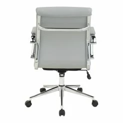 Coupon 👏 Office Star Mid Back Manager's Chair With Dillon Steel Gray Fabric And Chrome Base ❤️ -Deals Writing Desks Store 2494377 4 L