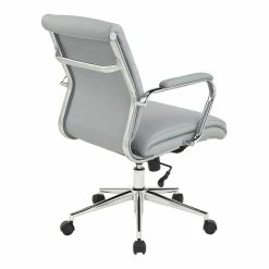 Coupon 👏 Office Star Mid Back Manager's Chair With Dillon Steel Gray Fabric And Chrome Base ❤️ -Deals Writing Desks Store 2494377 5 L