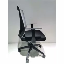 Outlet 😀 FM Furniture Hobart 41" Adjustable Modern Plastic Office Chair In Black 🌟 -Deals Writing Desks Store 2499048 3 L