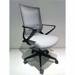 New 🔥 Atlin Designs 45" Adjustable Modern Plastic Office Chair In White/Black 👍 -Deals Writing Desks Store 2503794 1 L