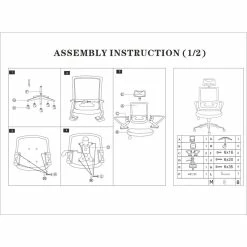 Best deal ⭐ Atlin Designs 52" Modern Adjustable Plastic Office Chair In Black/White 🥰 -Deals Writing Desks Store 2503807 5 L