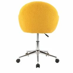 Best deal ❤️ WHI Millie Modern Fabric Upholstered/Metal Office Chair In Mustard Yellow 💯 -Deals Writing Desks Store 2513849 5 L