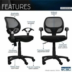 Cheap 👏 UrbanPro Mesh Office Chair In Black 🧨 -Deals Writing Desks Store 2516646 6 L