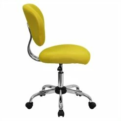 Cheap 🧨 UrbanPro Mid-Back Mesh Office Swivel Chair In Yellow 🔔 -Deals Writing Desks Store 2516698 1 L