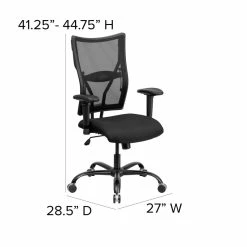 Discount 🧨 UrbanPro Mesh Office Chair With Arms In Black ✨ -Deals Writing Desks Store 2516700 5 L