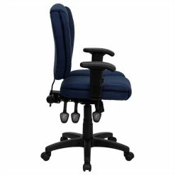Brand new 🔔 UrbanPro Mid Back Ergonomic Task Office Chair With Arms In Navy Blue 😍 -Deals Writing Desks Store 2516711 2 L