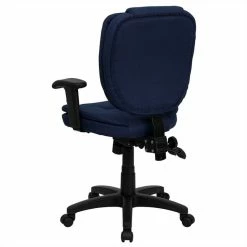 Brand new 🔔 UrbanPro Mid Back Ergonomic Task Office Chair With Arms In Navy Blue 😍 -Deals Writing Desks Store 2516711 3 L