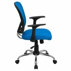 Hot Sale 😍 UrbanPro Mid Back Mesh Office Chair In Blue 🎁 -Deals Writing Desks Store 2516719 2 L