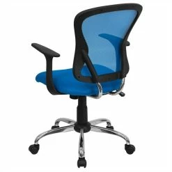 Hot Sale 😍 UrbanPro Mid Back Mesh Office Chair In Blue 🎁 -Deals Writing Desks Store 2516719 3 L