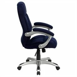 Budget 👍 UrbanPro High Back Microfiber Upholstered Office Chair In Navy ✔️ -Deals Writing Desks Store 2516745 2 L