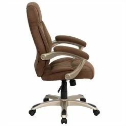 Cheapest ❤️ UrbanPro High Back Upholstered Office Chair In Brown 🛒 -Deals Writing Desks Store 2516746 2 L