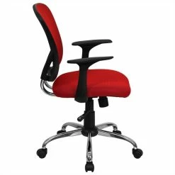New 💯 UrbanPro Mid Back Mesh Office Chair In Red 🛒 -Deals Writing Desks Store 2516749 2 L