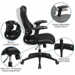 Hot Sale 🔥 UrbanPro High Back Mesh Office Chair In Black 😉 -Deals Writing Desks Store 2516799 5 L