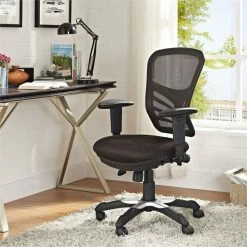 Cheapest 🎁 UrbanPro Modern Fabric Mesh Office Chair In Brown 😍 -Deals Writing Desks Store 2516847 3 L