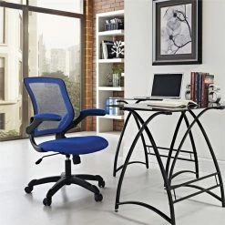 Deals 🛒 UrbanPro Modern Fabric Mesh Office Chair In Blue 🛒 -Deals Writing Desks Store 2516850 3 L