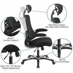 New 🎉 UrbanPro Traditional High Back Executive Office Swivel Chair In Black 👍 -Deals Writing Desks Store 2516855 5 L