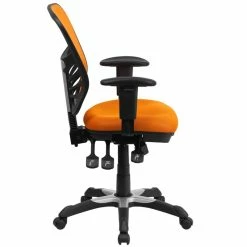 New 🎁 UrbanPro Contemporary Mid Back Mesh Swivel Office Chair In Orange 💯 -Deals Writing Desks Store 2516884 1 L