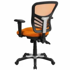 New 🎁 UrbanPro Contemporary Mid Back Mesh Swivel Office Chair In Orange 💯 -Deals Writing Desks Store 2516884 2 L