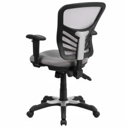 Promo 🥰 UrbanPro Contemporary Mid Back Mesh Swivel Office Chair In Gray ✨ -Deals Writing Desks Store 2516886 2 L