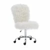 Best reviews of 🎁 UrbanPro Faux Fur Upholstered Armless Office Task Chair In Cream White 🧨