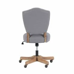 Best Pirce 😉 UrbanPro Wood Upholstered Swivel Office Chair In Gray 🤩 -Deals Writing Desks Store 2516930 21 L