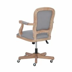 Flash Sale 👏 UrbanPro Farmhouse Wood Upholstered Office Chair Light Gray ⌛ -Deals Writing Desks Store 2516936 12 L 1