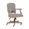 Flash Sale 👏 UrbanPro Farmhouse Wood Upholstered Office Chair Light Gray ⌛ -Deals Writing Desks Store 2516936 4 L 1