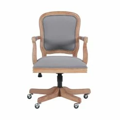 Flash Sale 👏 UrbanPro Farmhouse Wood Upholstered Office Chair Light Gray ⌛ -Deals Writing Desks Store 2516936 5 L
