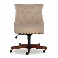Top 10 👍 UrbanPro Wood Upholstered Office Chair In Beige ✔️ -Deals Writing Desks Store 2516938 2 L 1