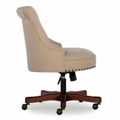 Top 10 👍 UrbanPro Wood Upholstered Office Chair In Beige ✔️ -Deals Writing Desks Store 2516938 3 L 1