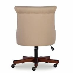Top 10 👍 UrbanPro Wood Upholstered Office Chair In Beige ✔️ -Deals Writing Desks Store 2516938 5 L